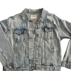 Old Navy Light Wash Distressed Women’s Denim Jacket